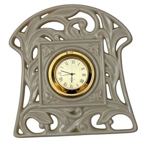 UNTESTED Vintage Lenox‎ Timely Traditions Beige Arched Pierced Clock